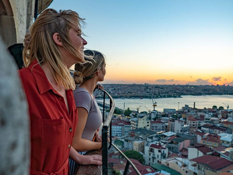 Ladies Enjoying Sunset from the Galata Tower