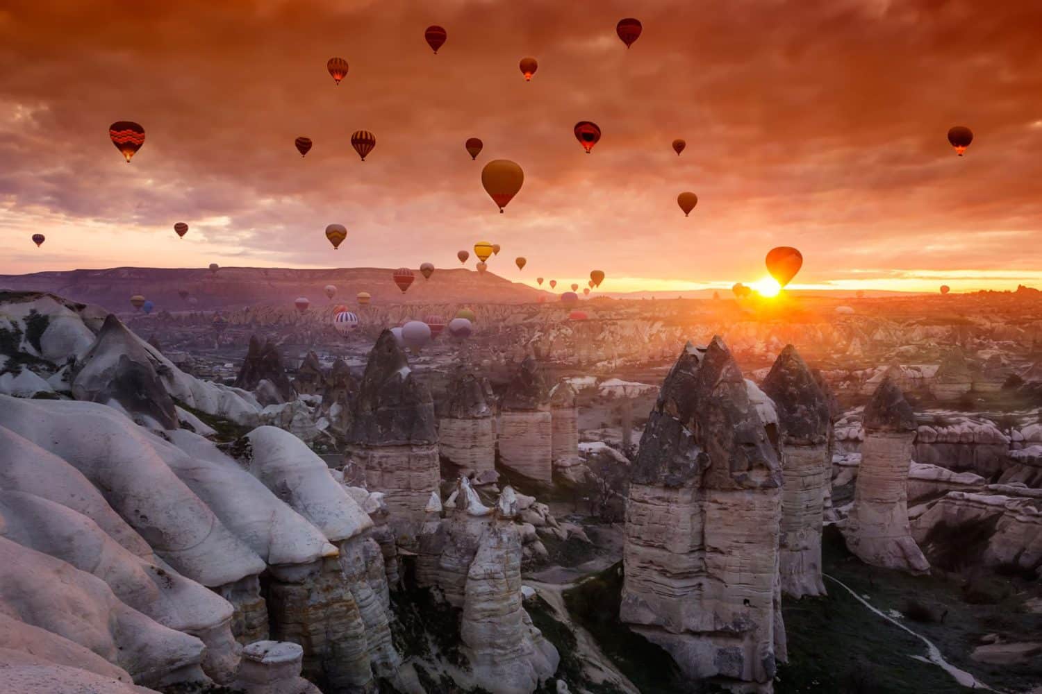Cappadocia balloons love valley sunrise