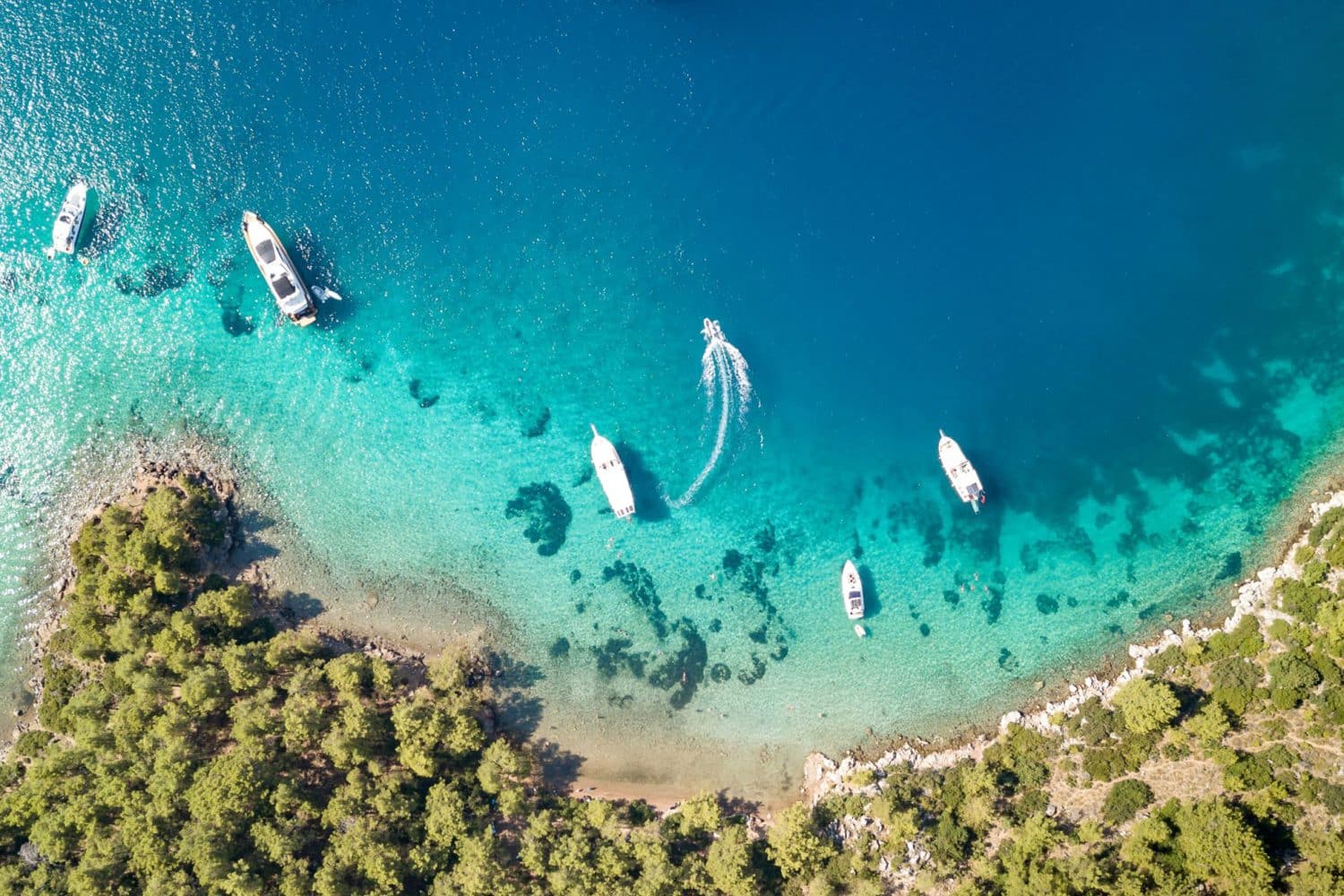Gulet Cruise: Selimiye beaches aerial view