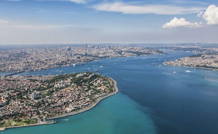Bosphorus Strait aerial view