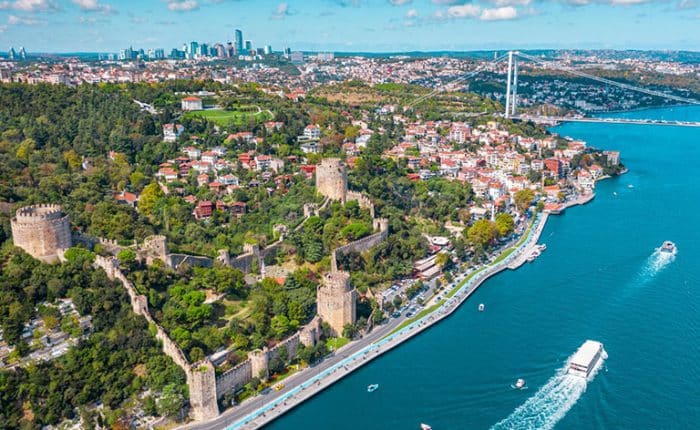Istanbul Bosphorus Rumeli Fortress aerial