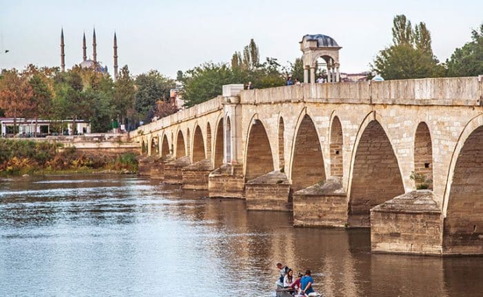 Edirne Meric River and bridge