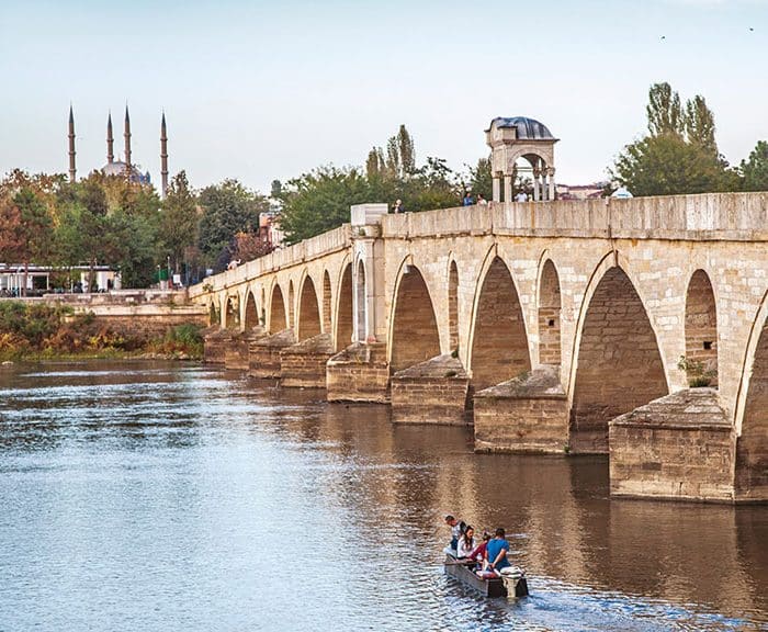 Edirne Meric River and bridge