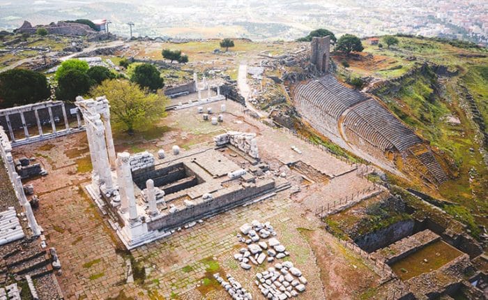 Guide to Pergamon ancient site aerial